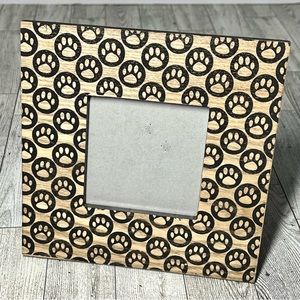 Paw Print Wooden Square Picture Frame Cat/Dog Lover Fur Baby Man’s Best Friend